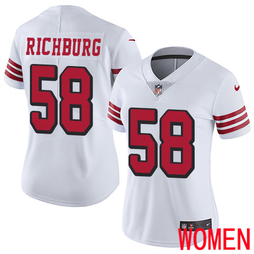 San Francisco 49ers Limited White Women Weston Richburg NFL Jersey #58 Rush Vapor Untouchable->san francisco 49ers->NFL Jersey
